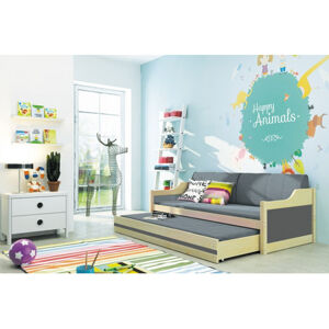 Detská posteľ alebo gauč s výsuvnou posteľou DAVID 190x80 cm Modrá Borovica