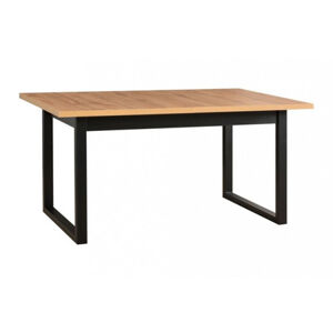 Rozkladací jedálenský stôl IKON 3 - dub wotan/čierne nohy