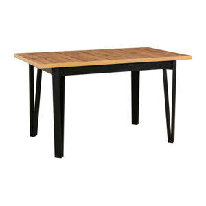Rozkladací jedálenský stôl IKON 5 - dub wotan/čierne nohy
